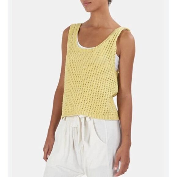 Nanushka Tula Yellow Crochet Tank Sz. L - Picture 1 of 6
